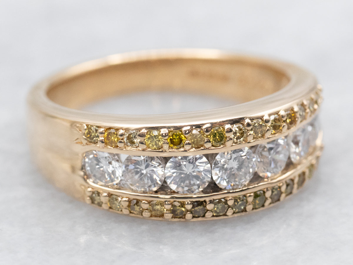 Gold Brilliant and Yellow Diamond Band