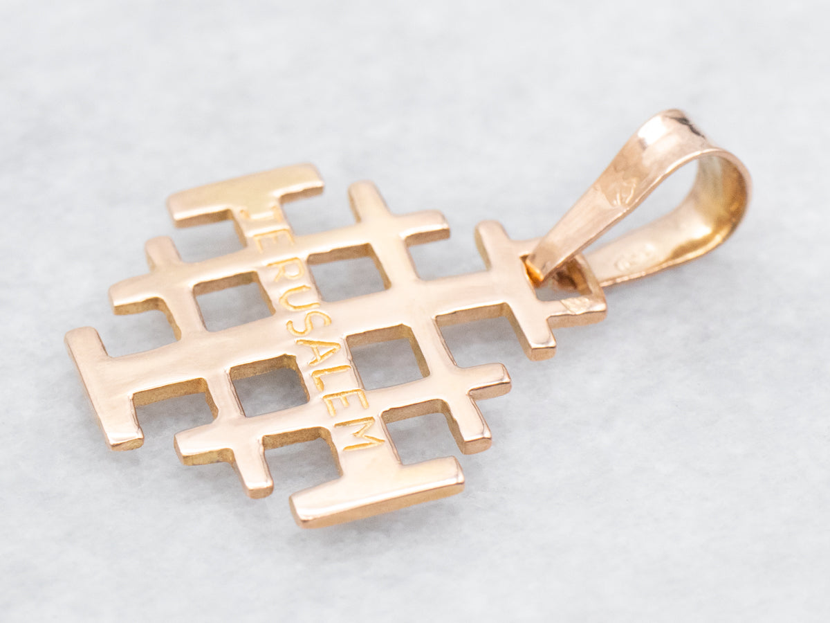 18K Gold Diamond Jerusalem Cross