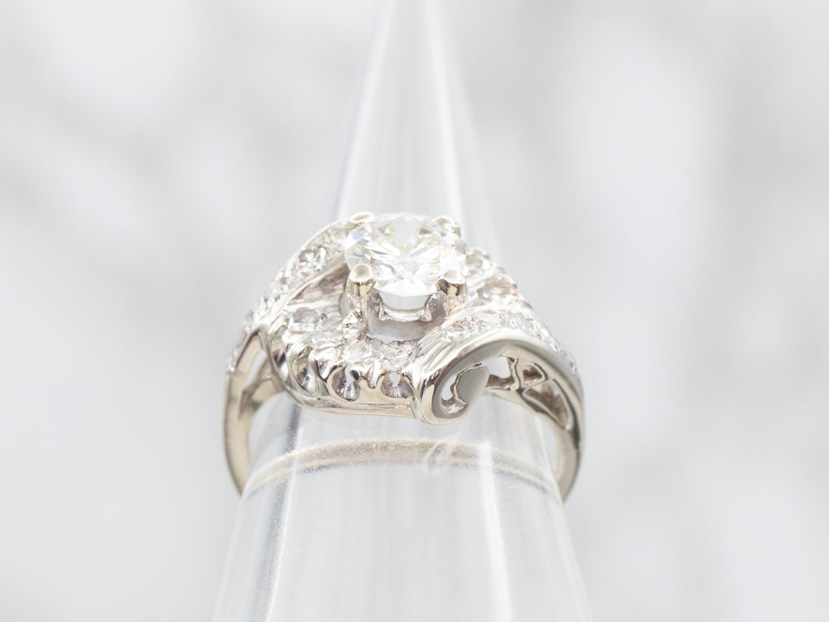 White Gold Diamond Bypass Ring