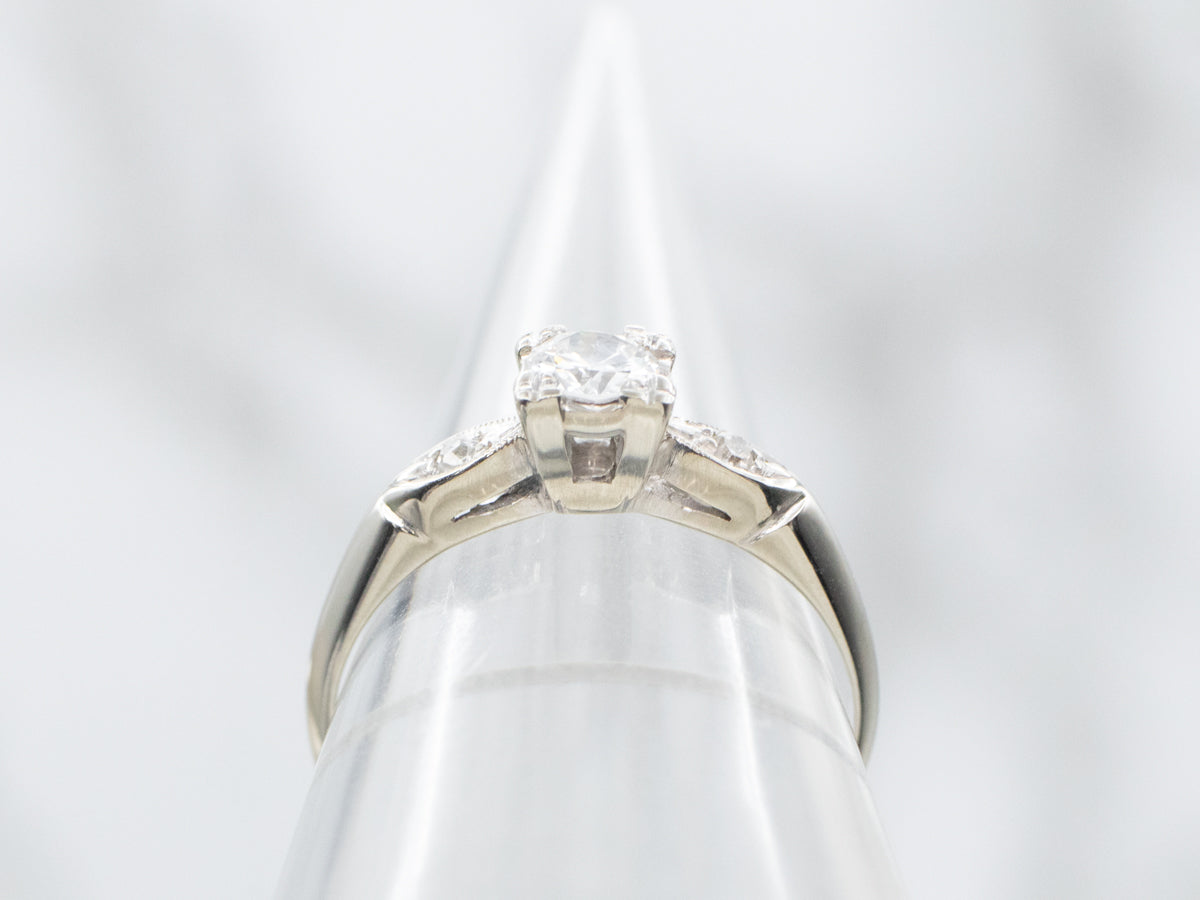 European Cut Diamond Engagement Ring