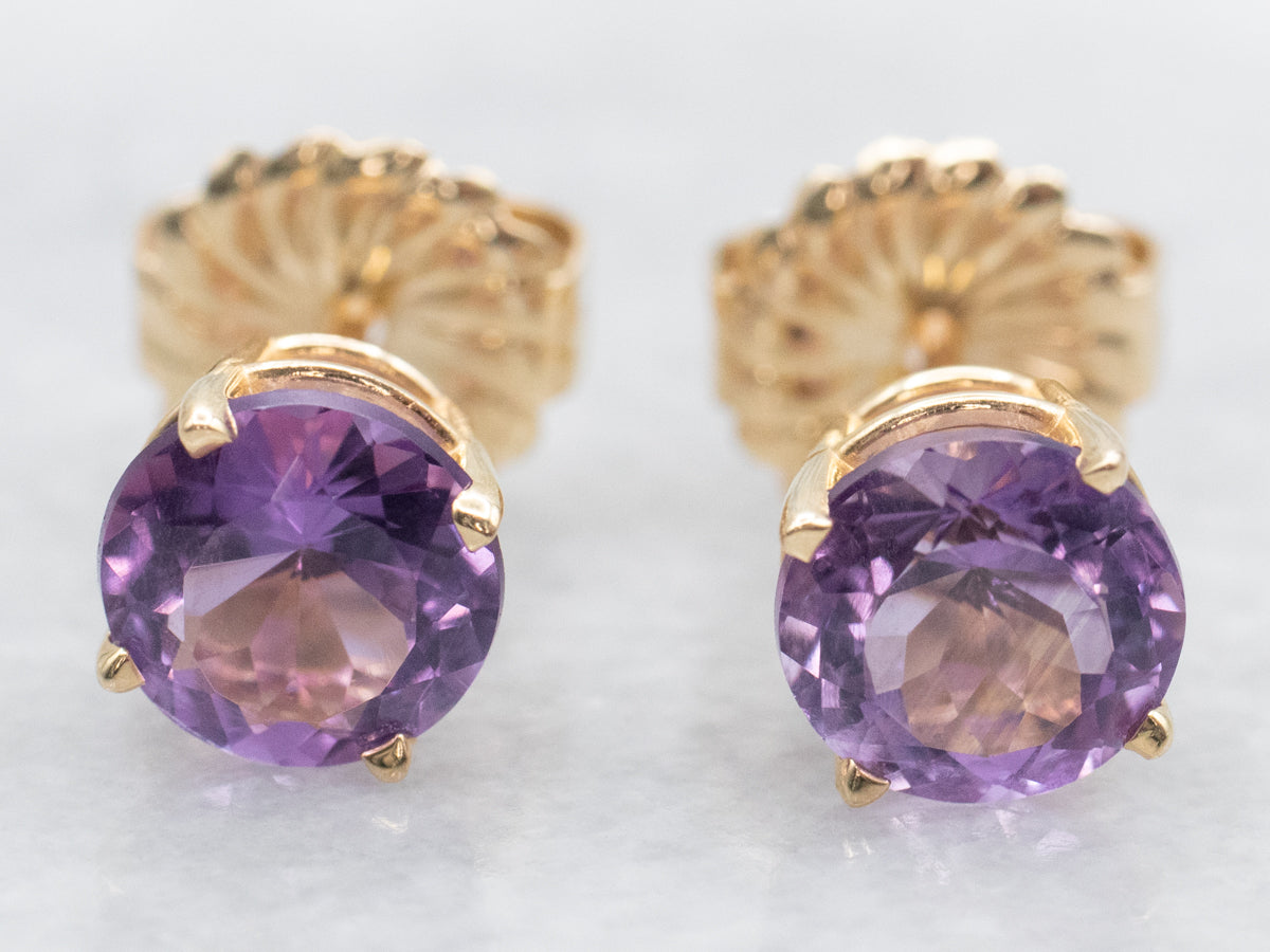 Amethyst Stud Earrings