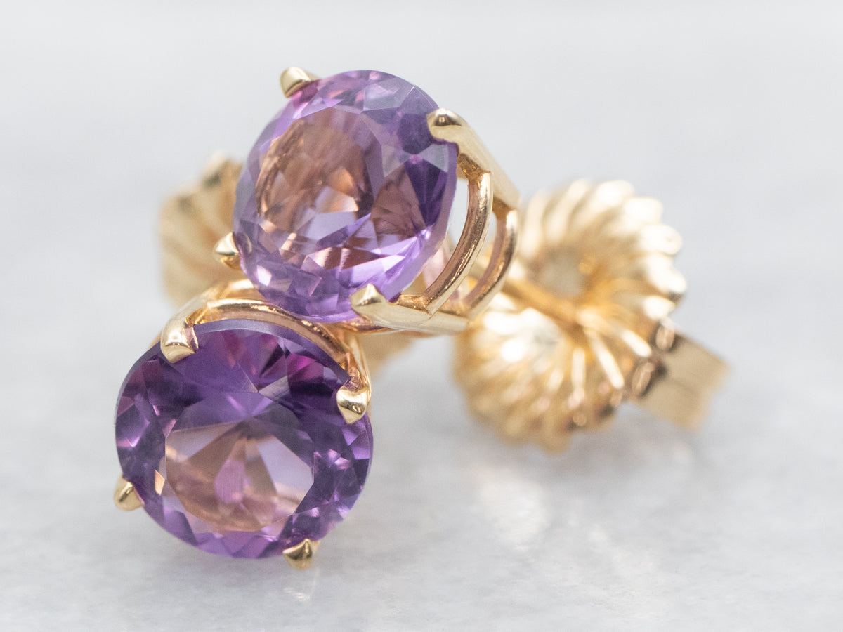 Amethyst Stud Earrings