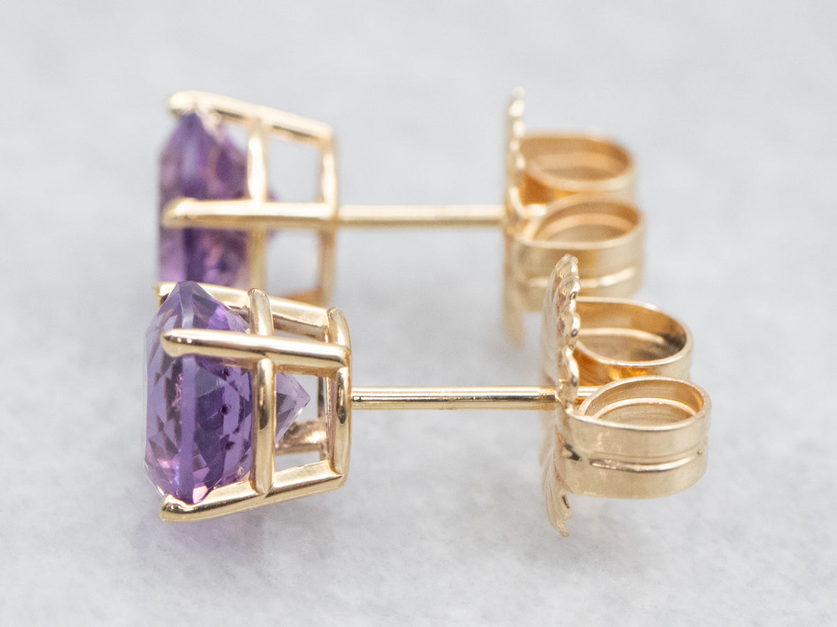 Amethyst Stud Earrings