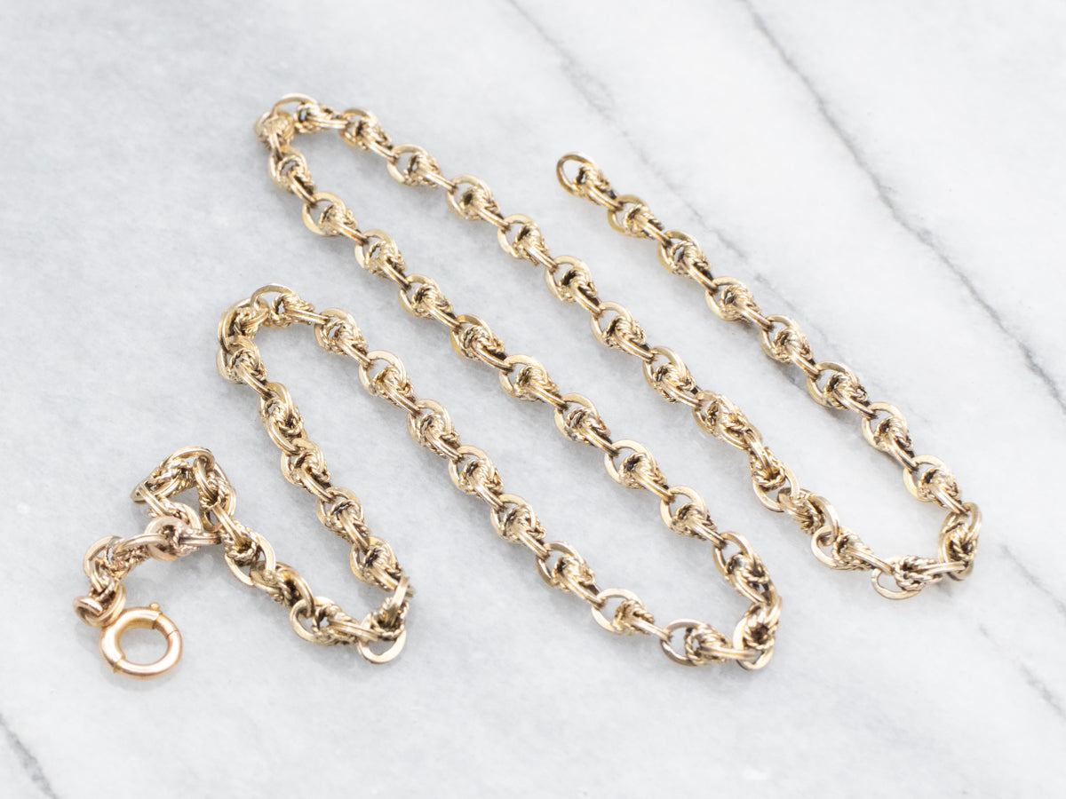 Textured Link Chain with Spring Ring Clasp