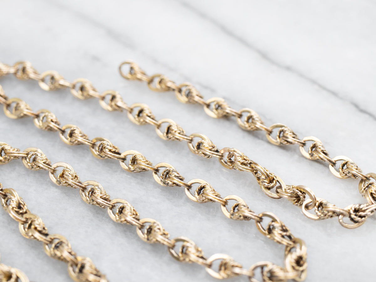 Textured Link Chain with Spring Ring Clasp