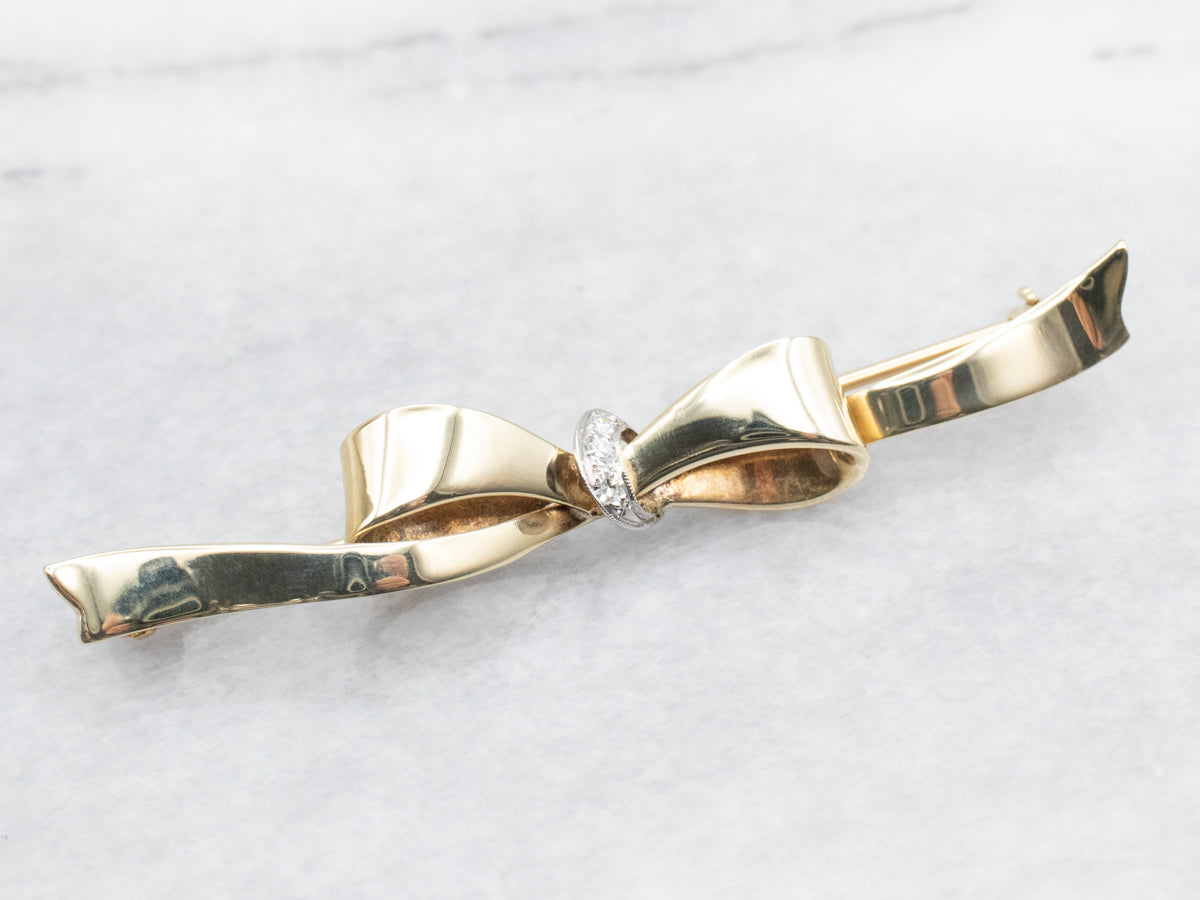 Market Square Jewelers Diamond Bow Brooch