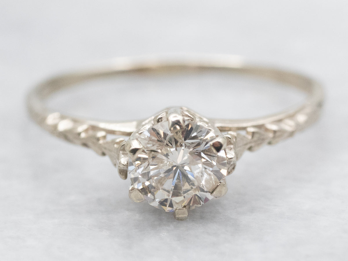 Vintage Diamond Solitaire Engagement Ring