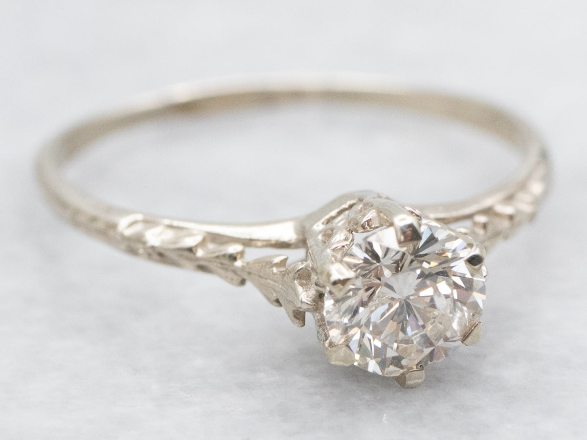 Vintage Diamond Solitaire Engagement Ring