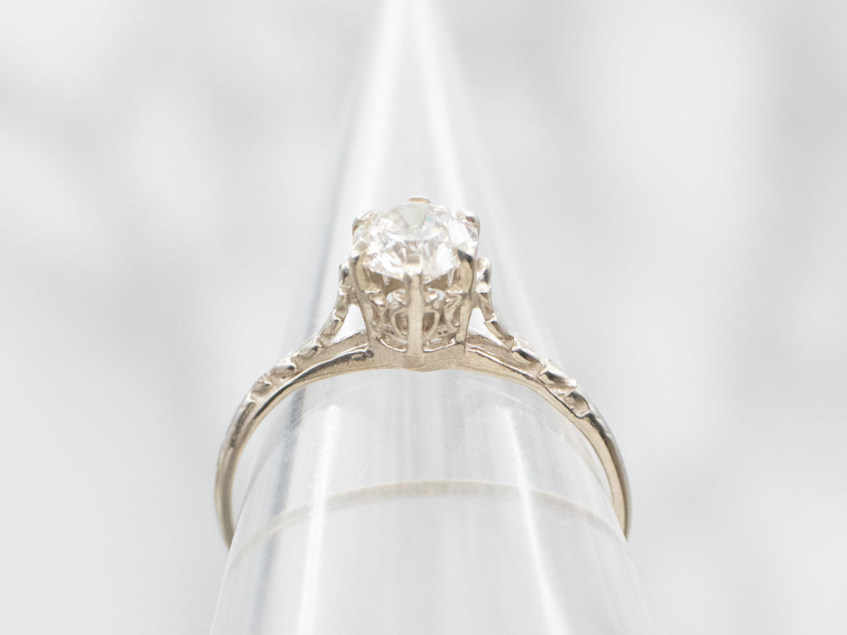 Vintage Diamond Solitaire Engagement Ring