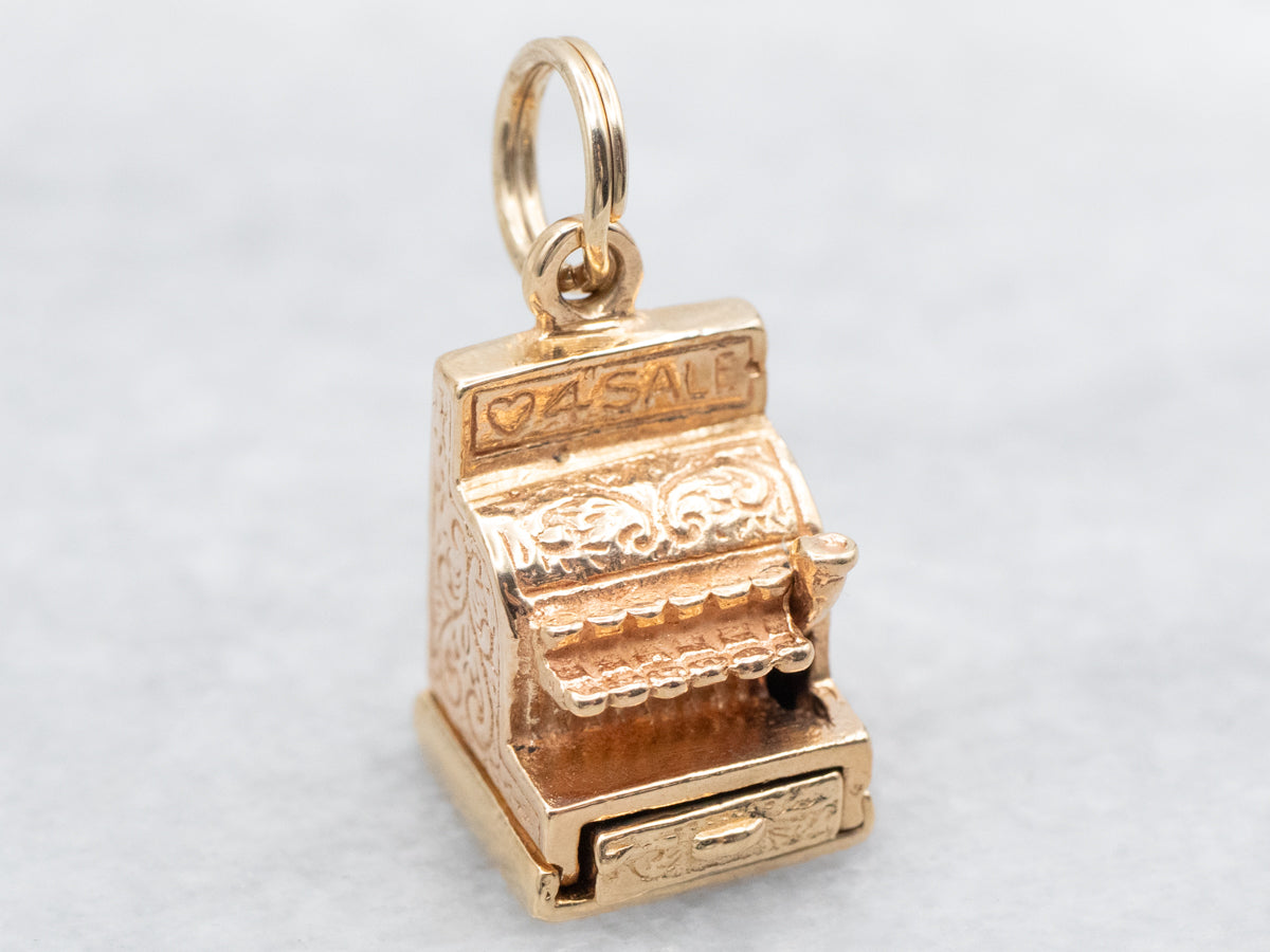 Ornate Gold Cash Register Charm