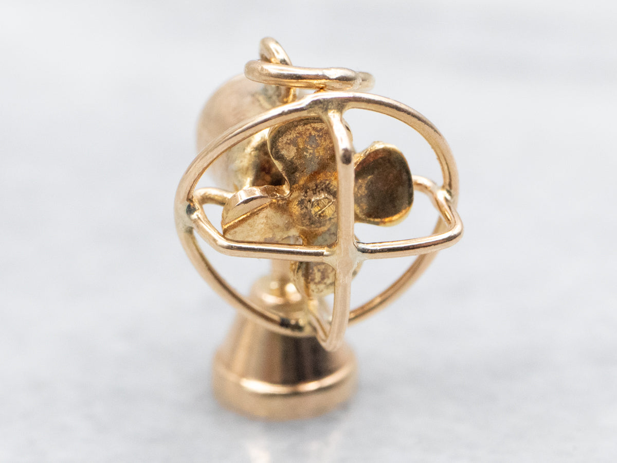 Gold Desk Fan Charm