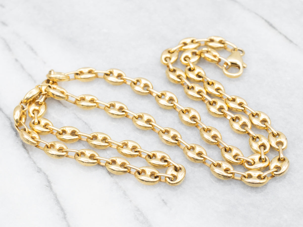 Italian Gold Puffy Anchor Link Chain