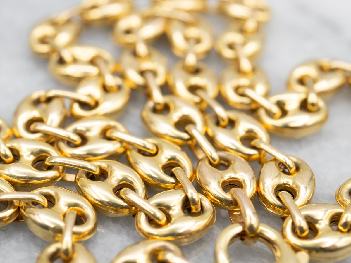 Italian Gold Puffy Anchor Link Chain