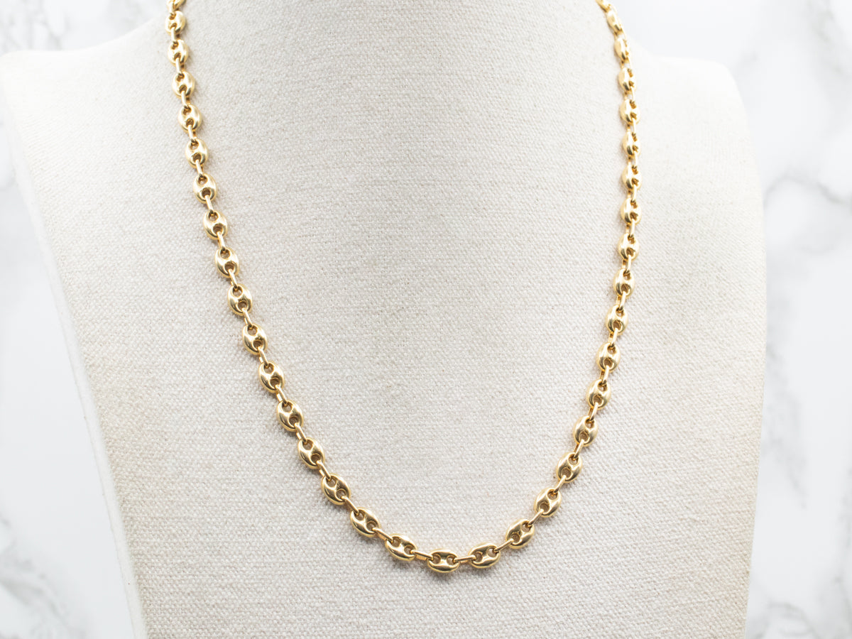 Italian Gold Puffy Anchor Link Chain