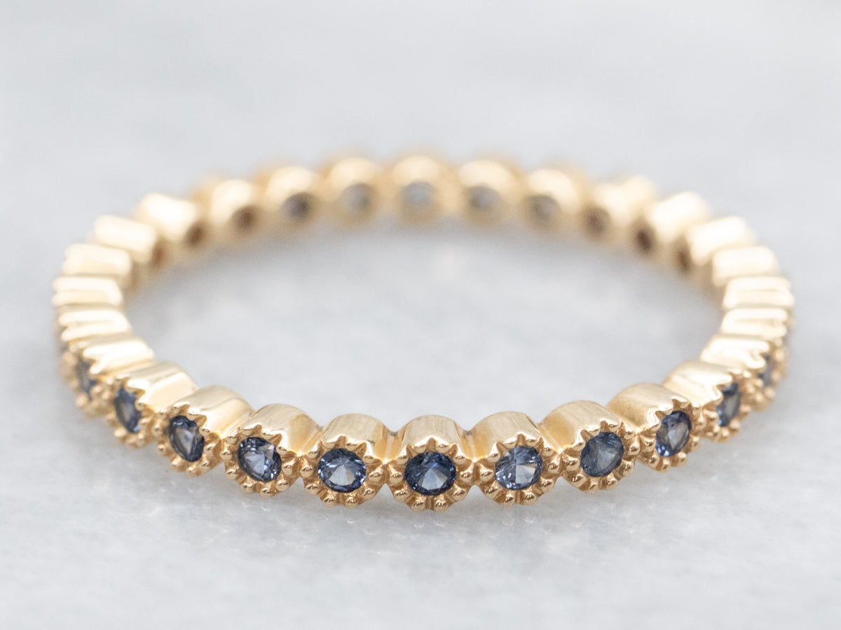 Modern Sapphire Eternity Wedding Band