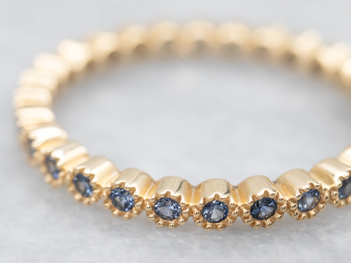 Modern Sapphire Eternity Wedding Band