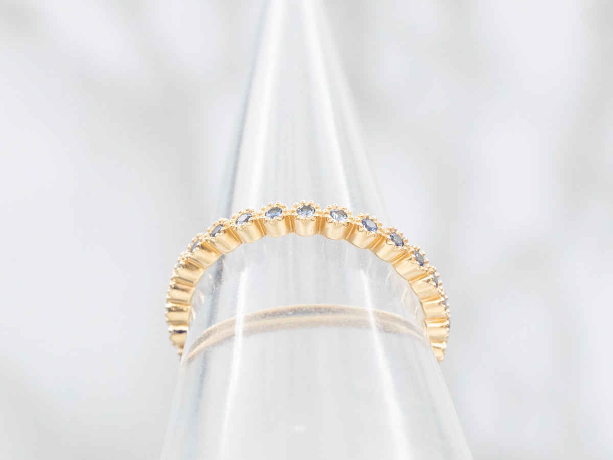 Modern Sapphire Eternity Wedding Band