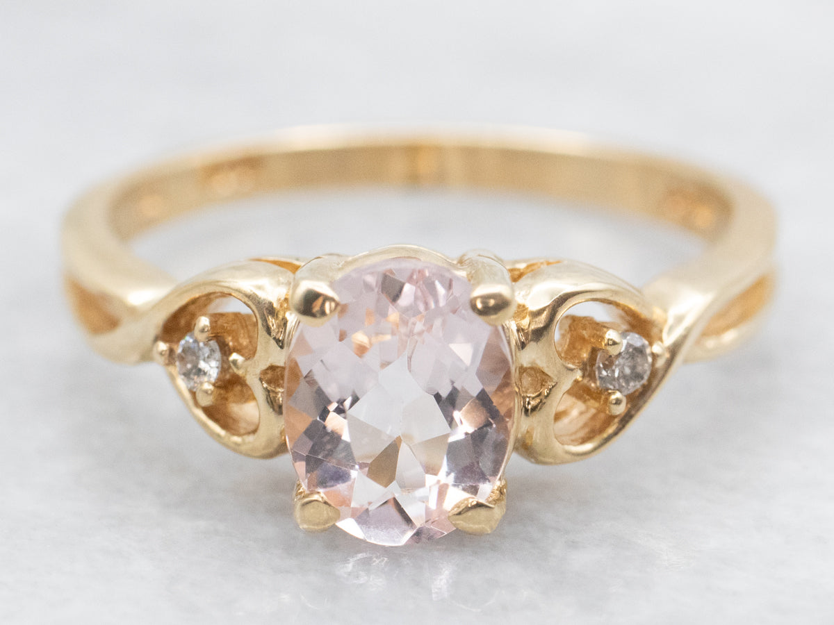 Morganite and Diamond Sweetheart Ring