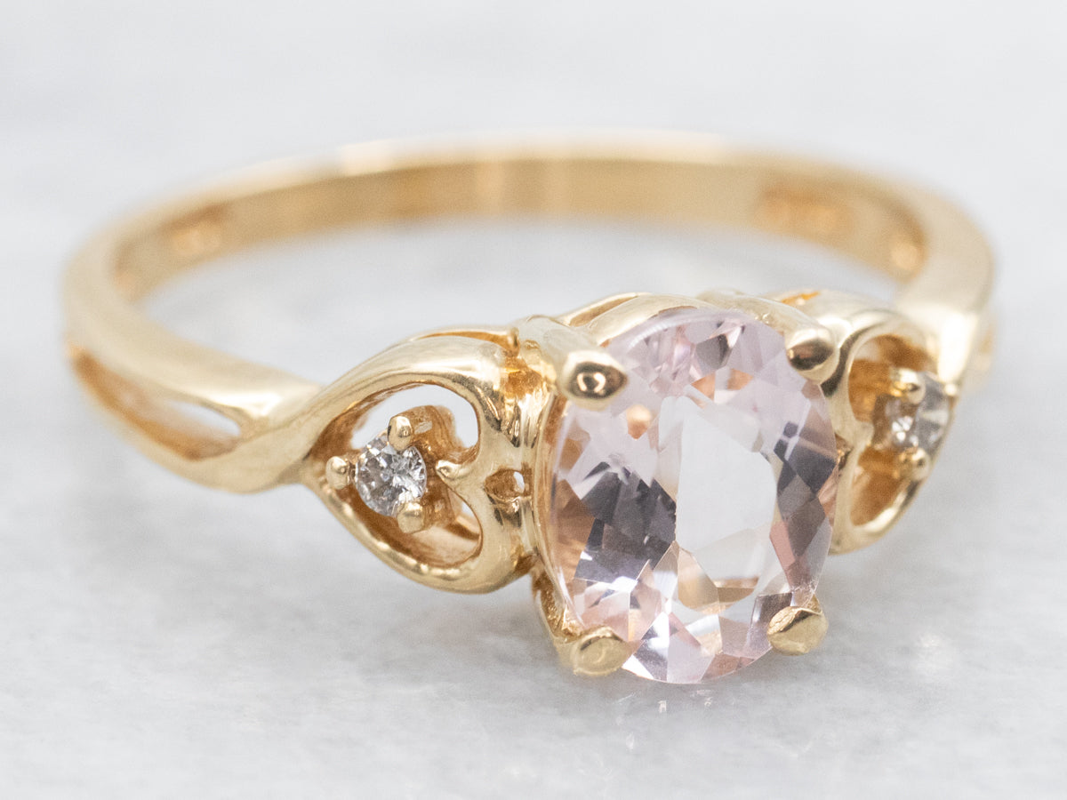 Morganite and Diamond Sweetheart Ring