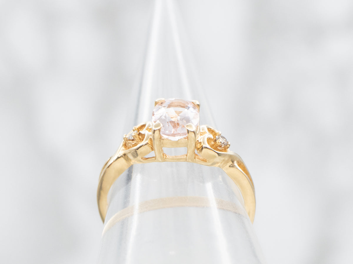 Morganite and Diamond Sweetheart Ring