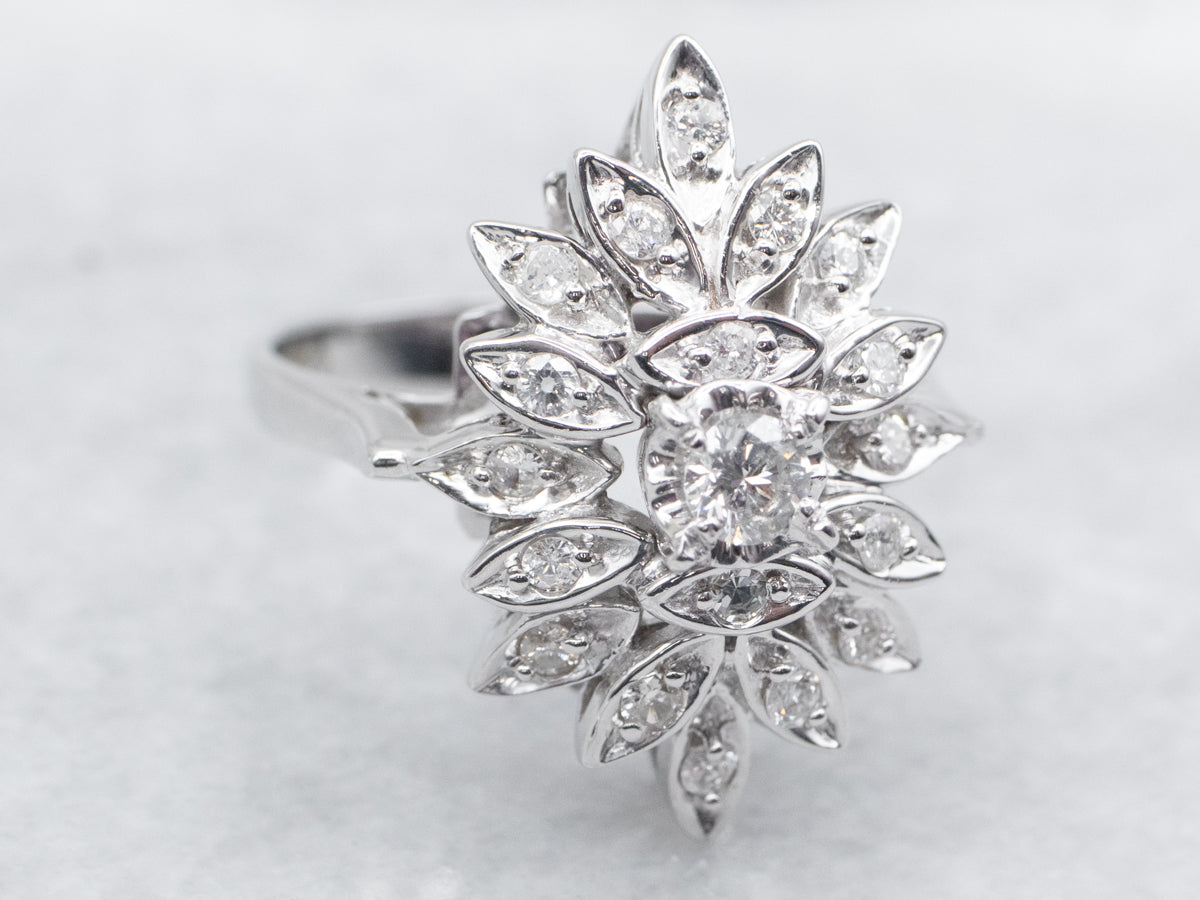 Modern Diamond Cluster Cocktail Ring