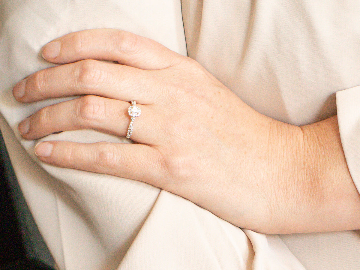 Modern emerald cut engagement rings hot sale