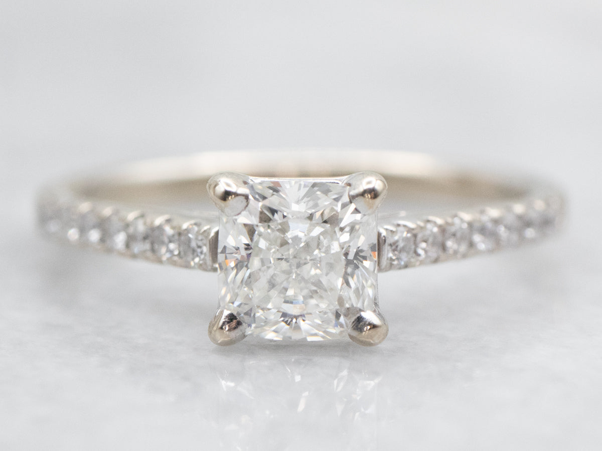 GIA Certified Cushion Cut Diamond Engagement Ring