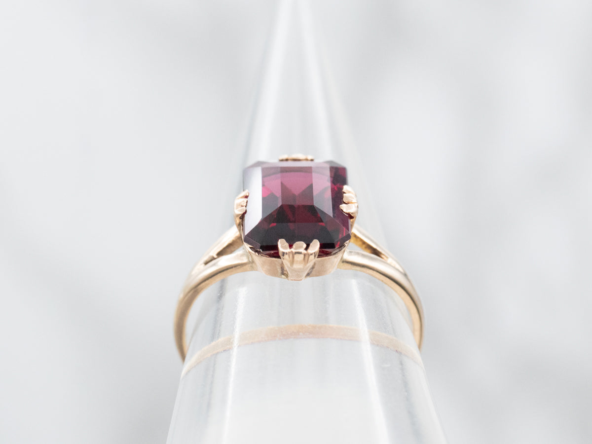 Vintage Rhodolite Garnet Solitaire Ring