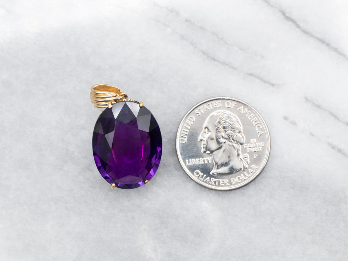 Oval Cut Amethyst Solitaire Pendant