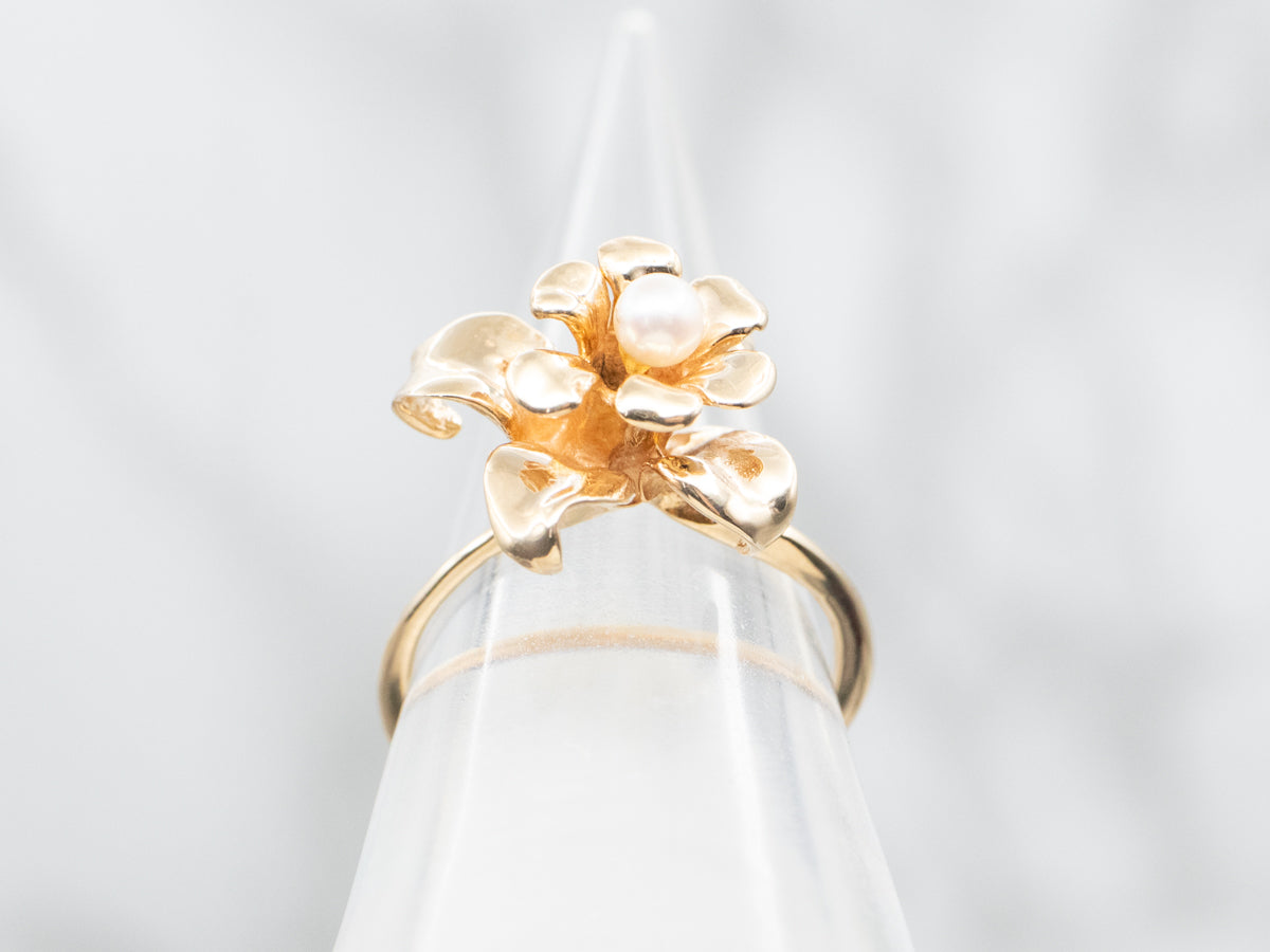 C. Krypel Handmade Pearl Flower Ring