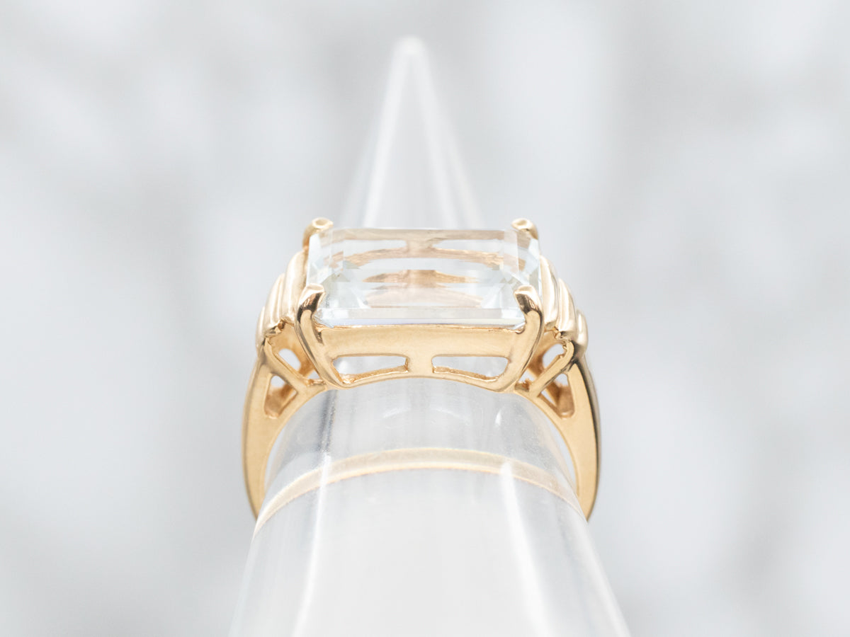 Sleek and Modern Aquamarine Cocktail Ring