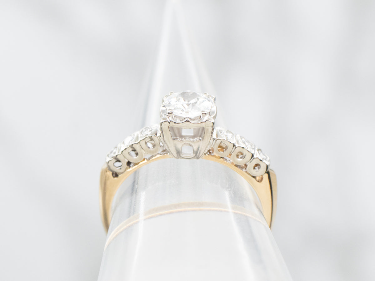 1950's European Cut Diamond Engagement Ring