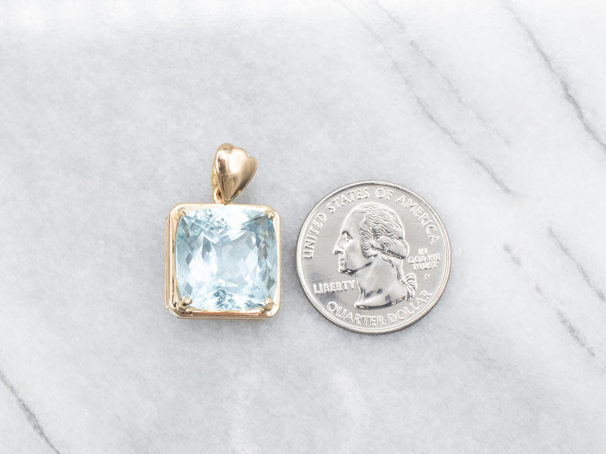 Modern Gold Aquamarine Cocktail Pendant