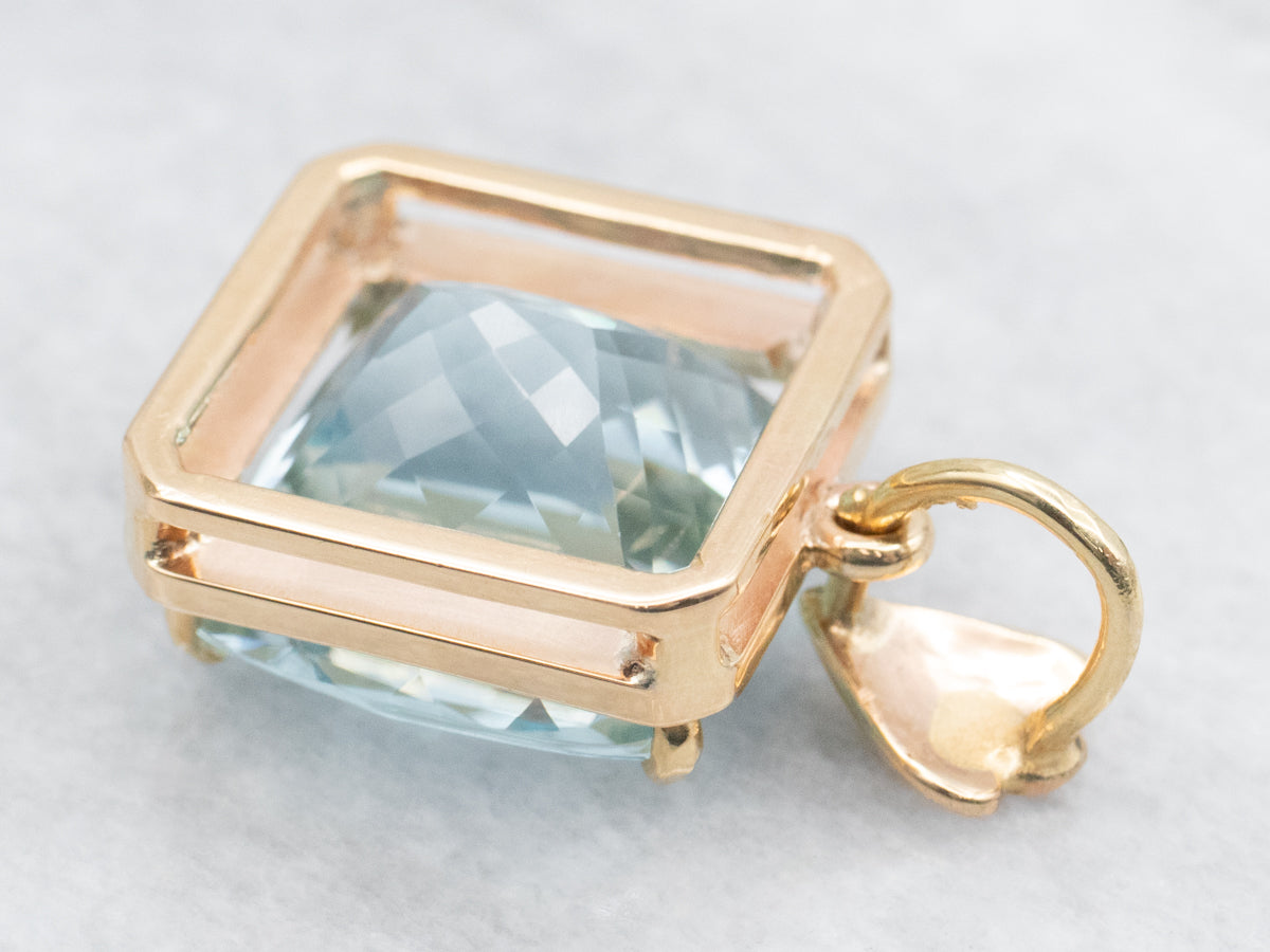 Modern Gold Aquamarine Cocktail Pendant