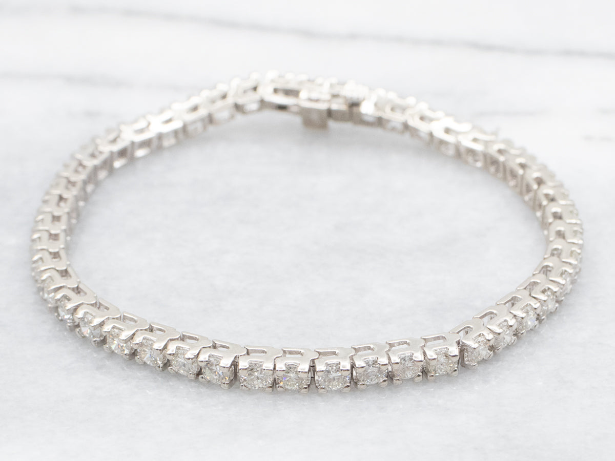 Modern White Gold Diamond Tennis Bracelet