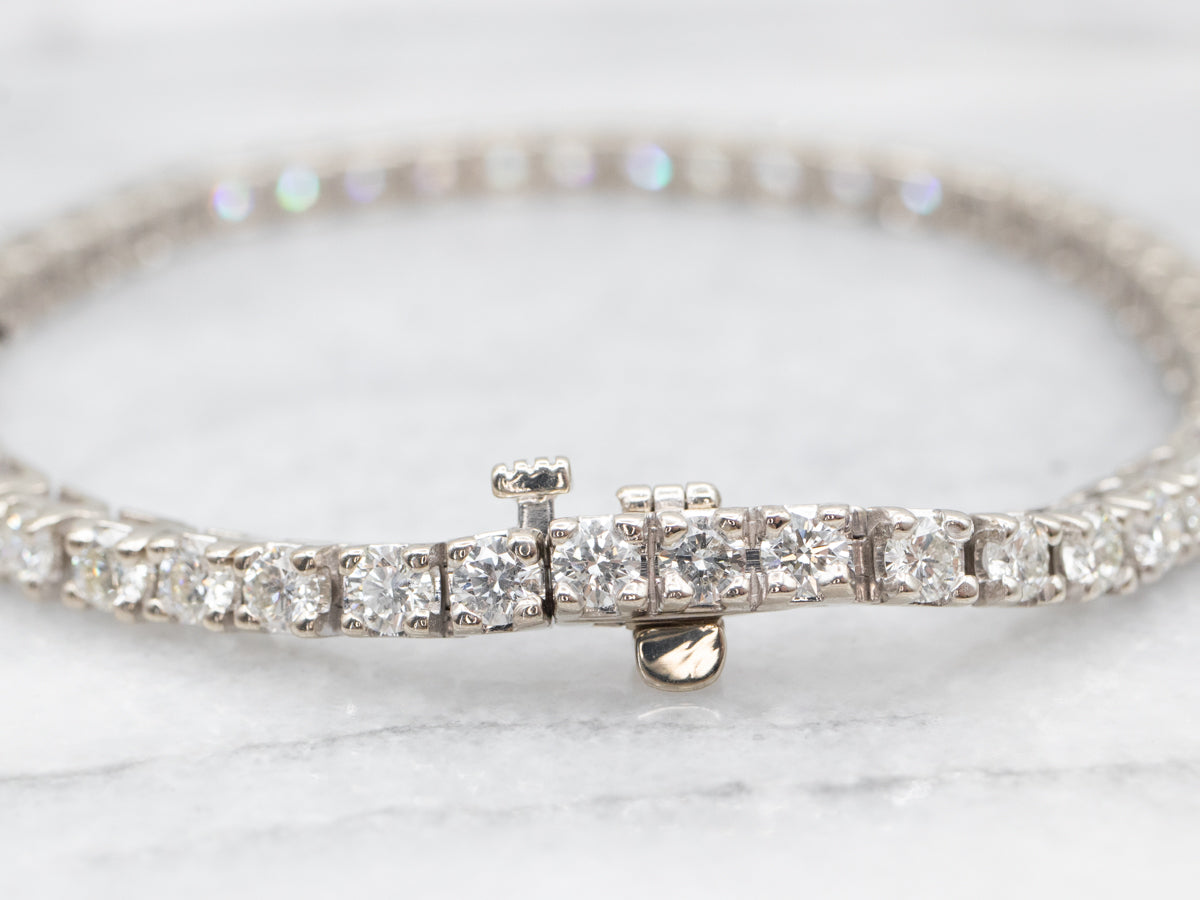 Modern White Gold Diamond Tennis Bracelet