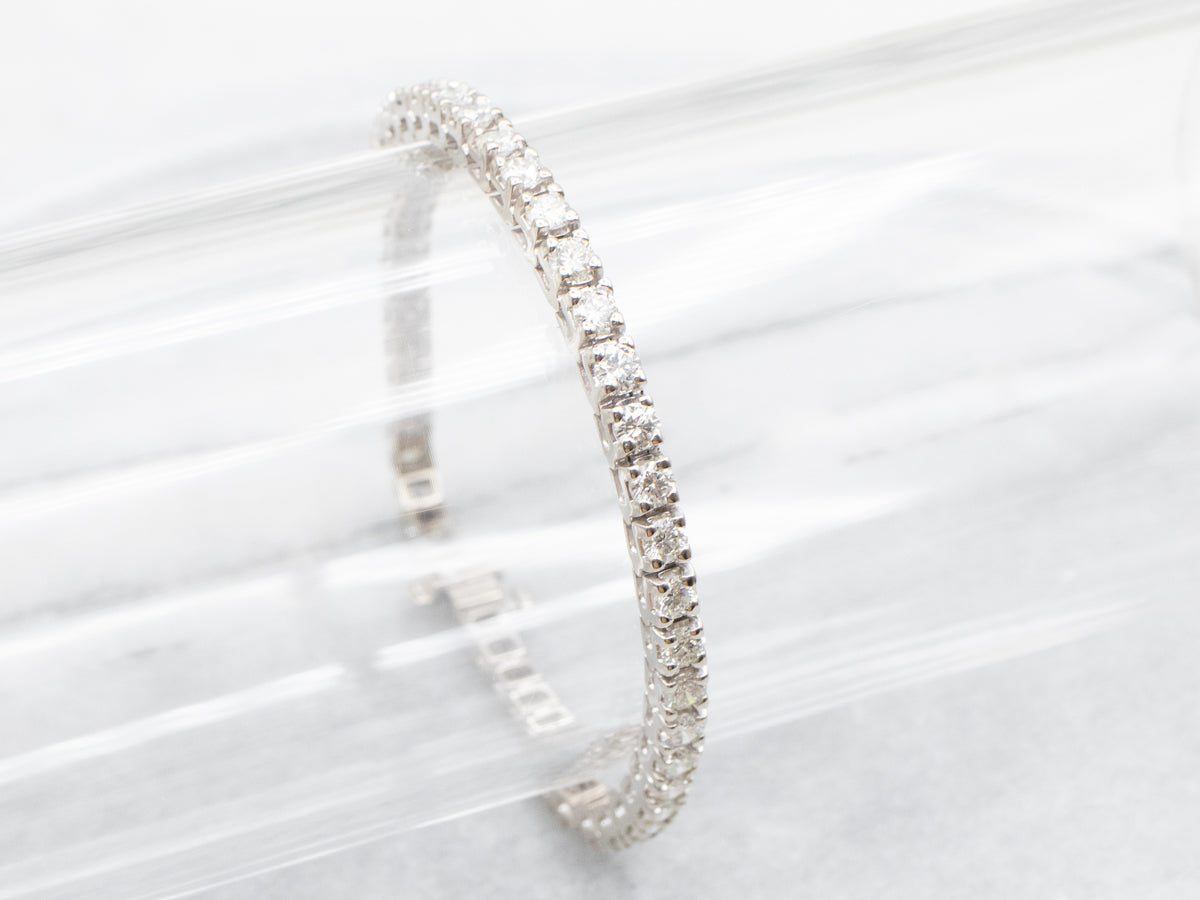 Modern White Gold Diamond Tennis Bracelet