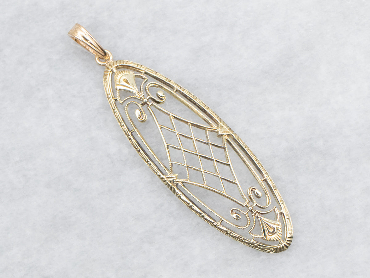 Antique Gold Filigree Conversion Pendant