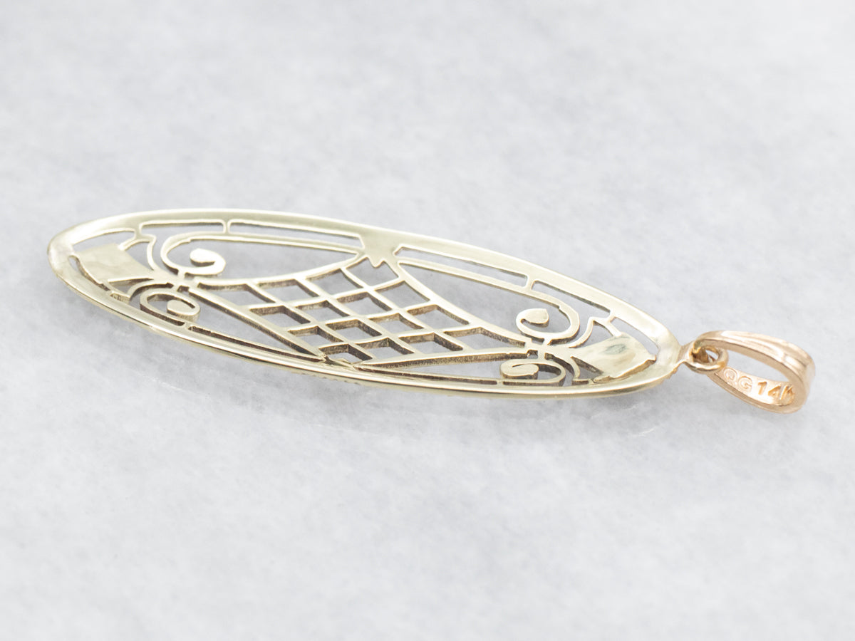 Antique Gold Filigree Conversion Pendant