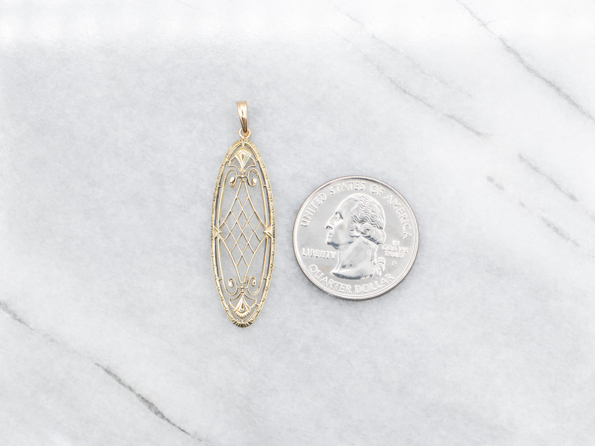 Antique Gold Filigree Conversion Pendant