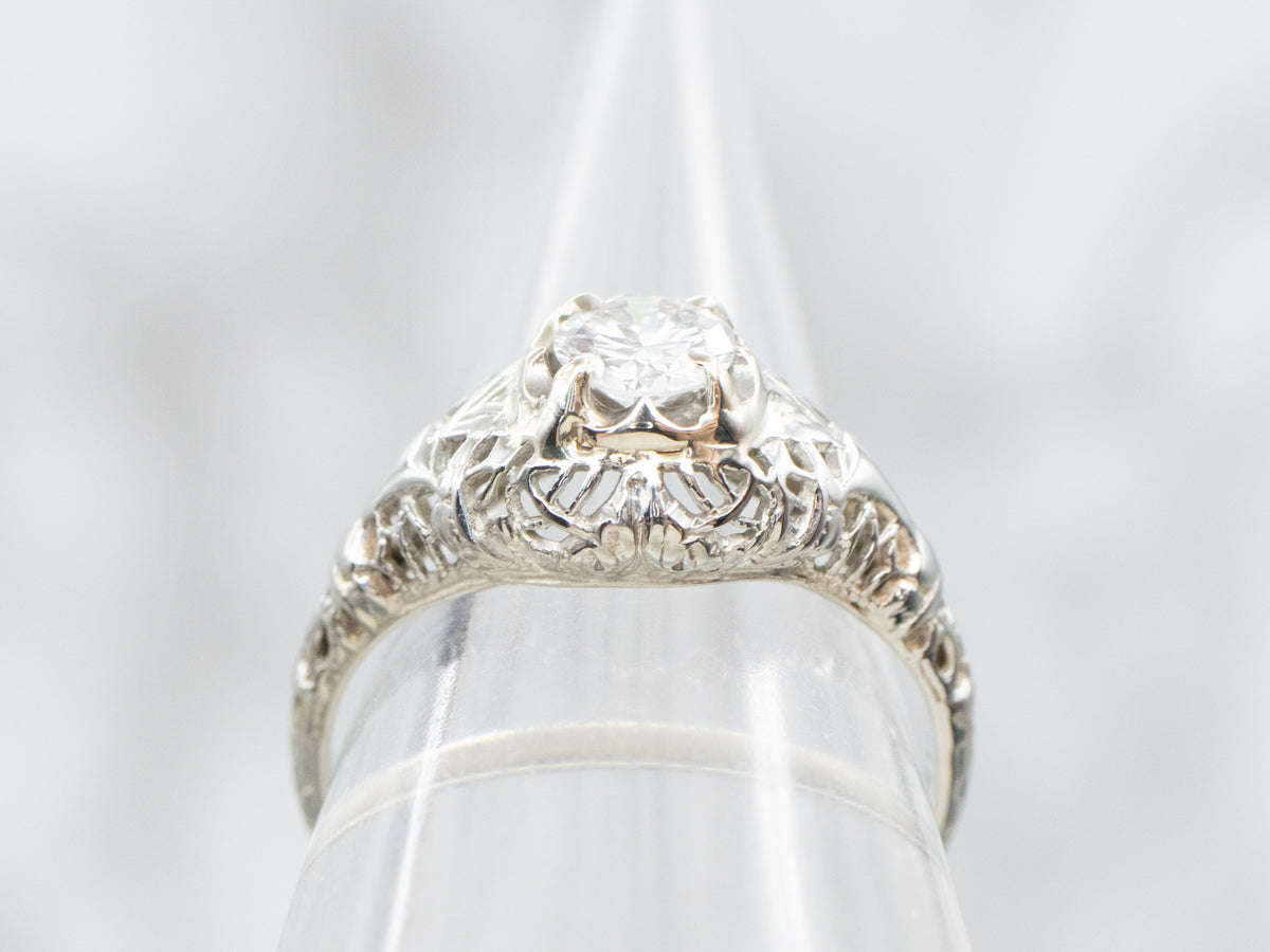 Art Deco 1920's Diamond Solitaire Engagement Ring