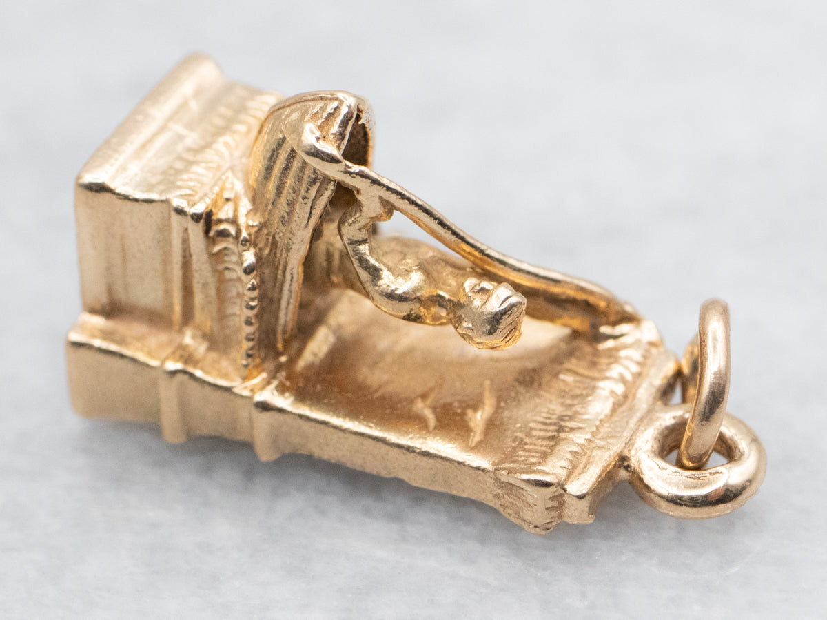 New Bedford MA Whaleman Statue Gold Charm