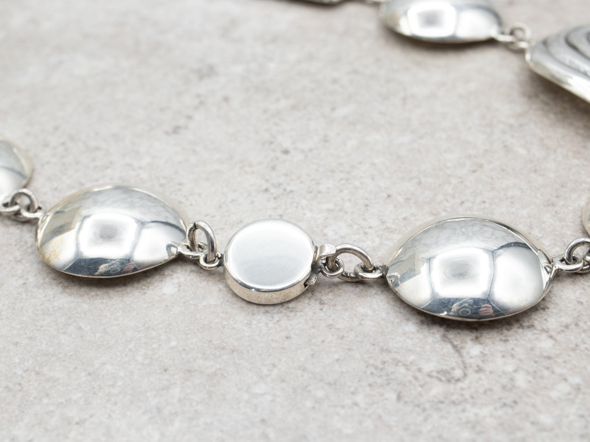 Modernist Sterling Silver Statement Necklace