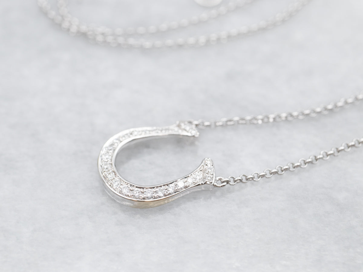 Sparkling Diamond Lucky Horseshoe Necklace