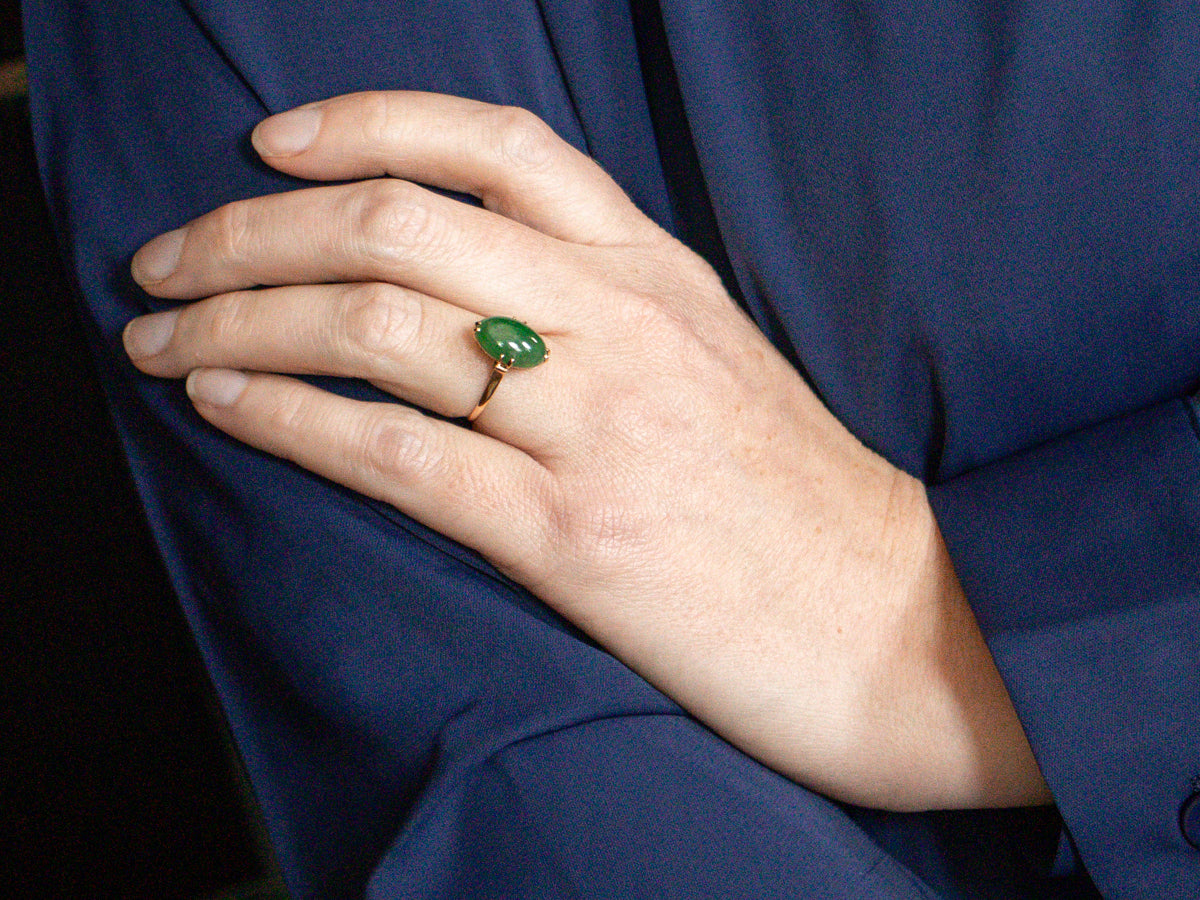 Vintage Gold Jadeite Ring