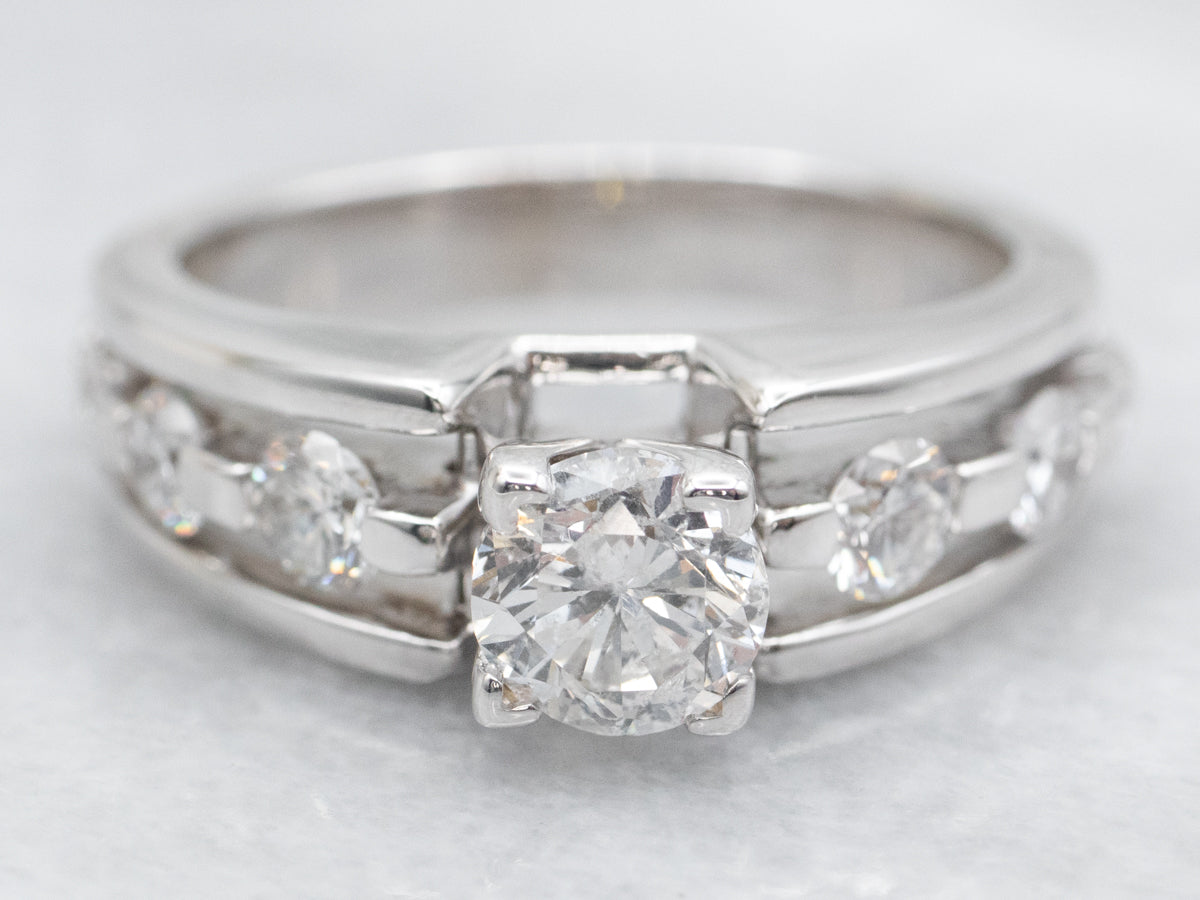 Round Brilliant Diamond Modernist Engagement Ring