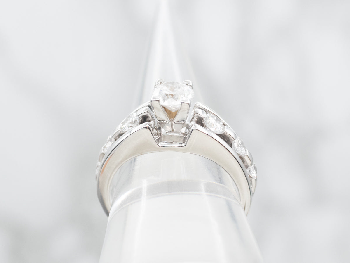 Round Brilliant Diamond Modernist Engagement Ring