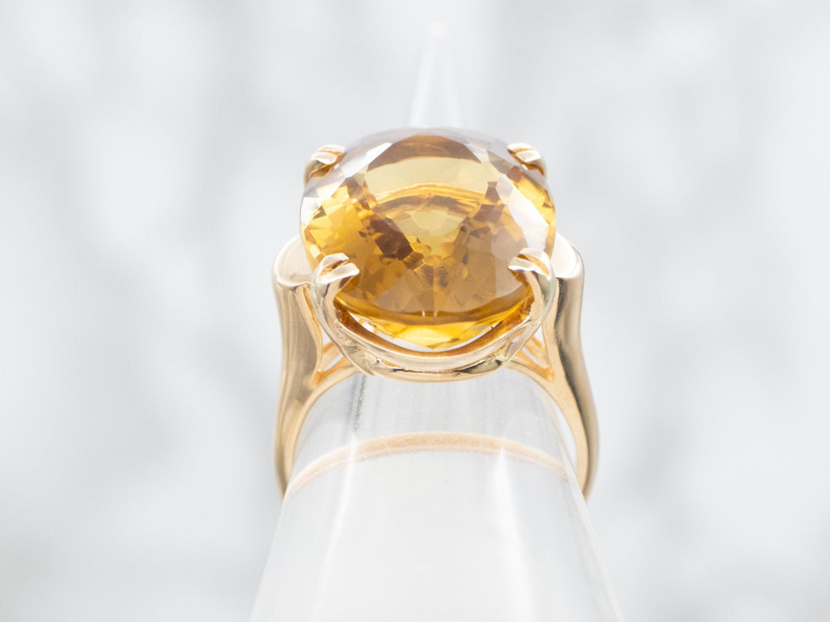 Citrine Cocktail Ring in Yellow Gold