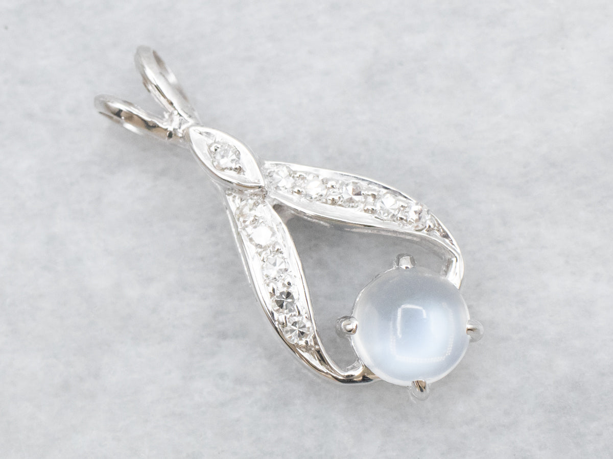 Moonstone and Diamond Pendant