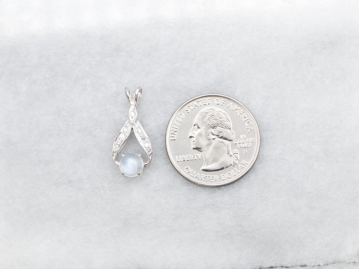 Moonstone and Diamond Pendant